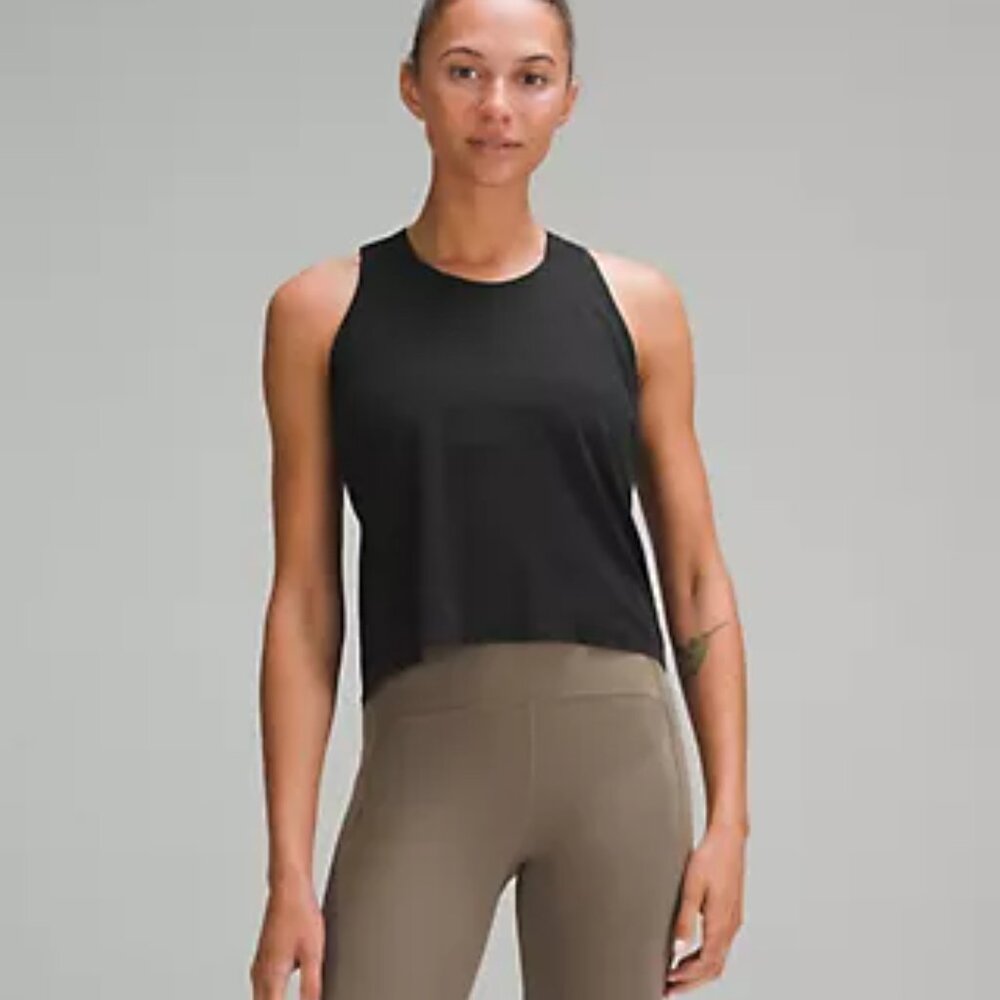 Lululemon Fast and Free Race Length Tank Top Black Size 4